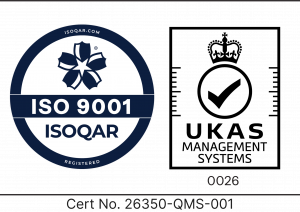Base3 ISO 9001 certified IT company - ISOQAR and UKAS Management Systems accreditation badges